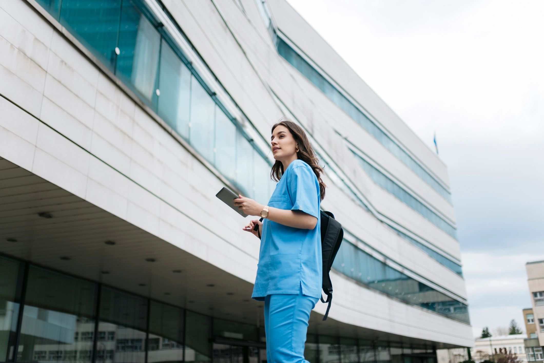 modern hospital exterior