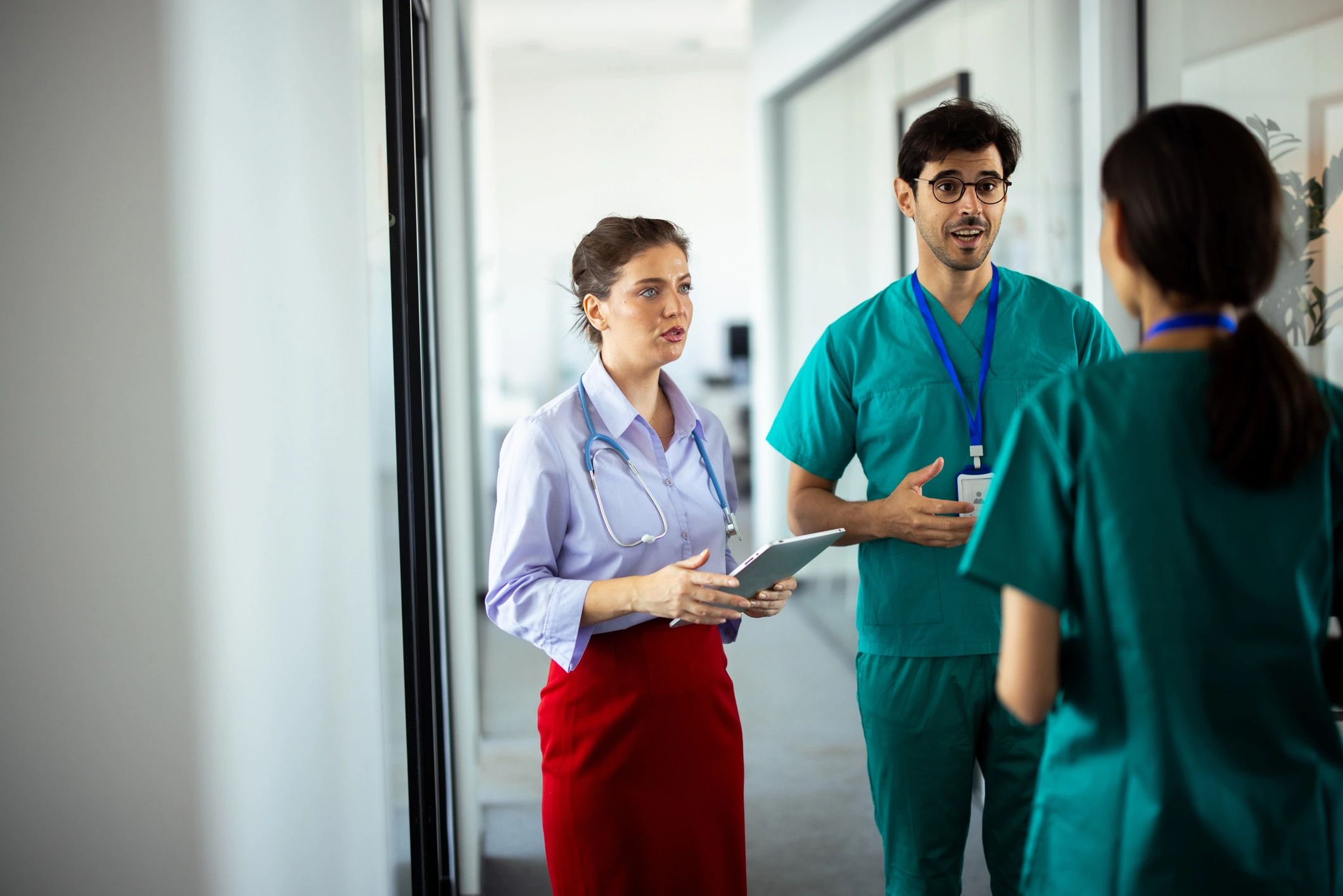 doctor consulting hospital staff modern healthcare